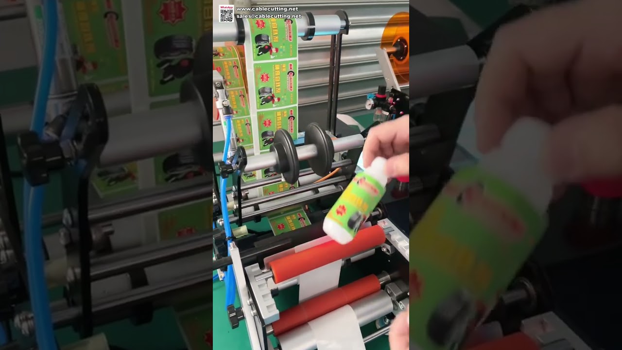 Stolní poloautomatický etiketovací stroj na kulaté lahve | Kompaktní aplikátor samolepek pro malé sklenice