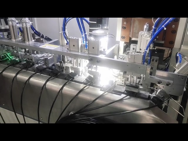 Fully Automatic Three Pin Power Cord Plug Crimping Machine for French BS American Plugs