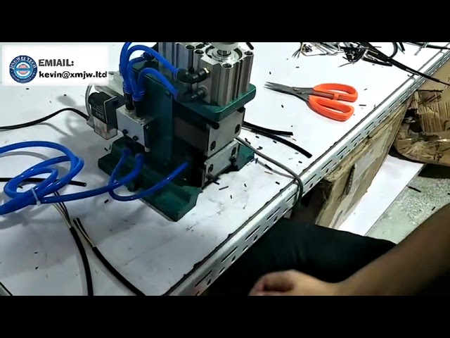 Semi-Automatic 3F 4F Pneumatic Wire Stripping Machine for AWG#32-16
